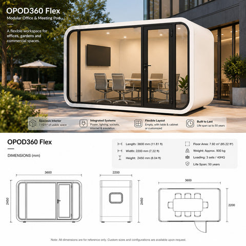 OPOD360 Flex Modular Office Pod | Prefab Meeting & Work Space