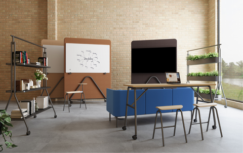 Acoustic board on wheels Acoustic Dividers Modular Office Floor Partitions