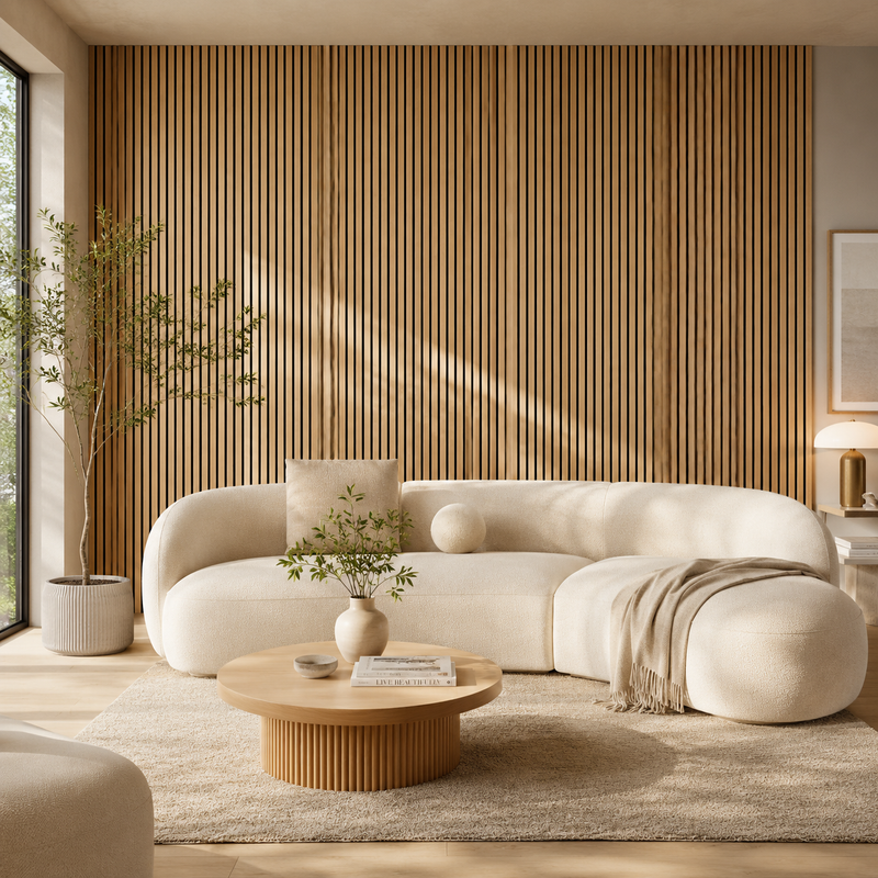 Acoustic High-density MDF and PET Slat Wall Panels Design
