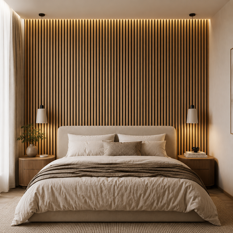 Acoustic High-density MDF and PET Slat Wall Panels Design