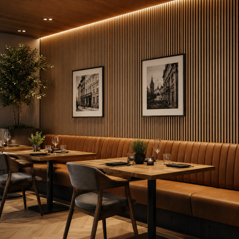 Acoustic High-density MDF and PET Slat Wall Panels Design