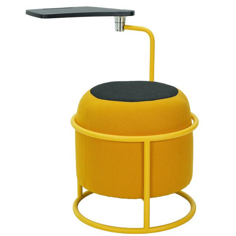 Foldable and Stackable Padded Chair with Swivel Tabletop for Office