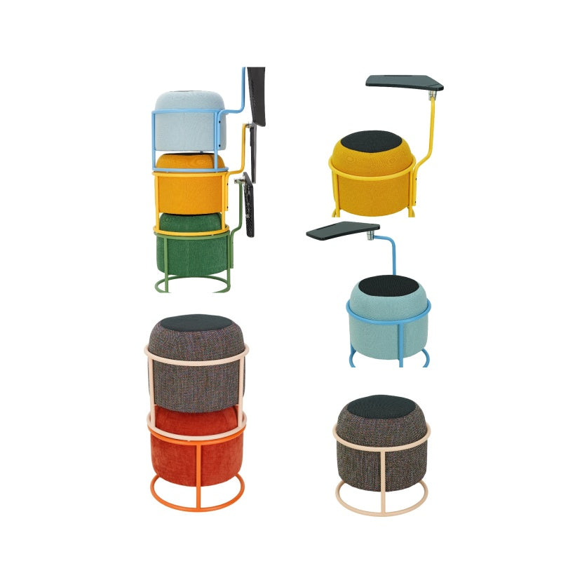 Foldable and Stackable Padded Chair with Swivel Tabletop for Office
