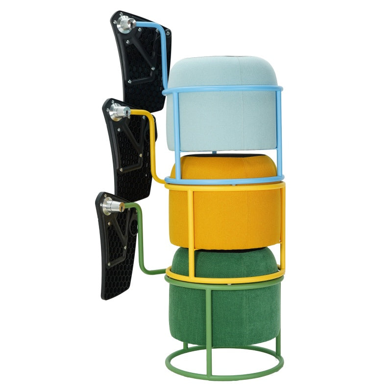 Foldable and Stackable Padded Chair with Swivel Tabletop for Office