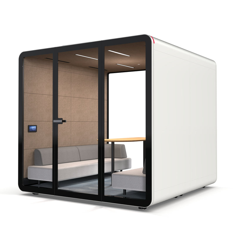 White TFT Smart Four-person Meeting Pod Right Side View