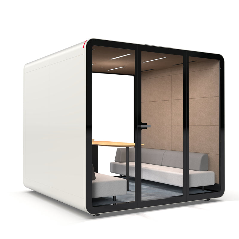 White TFT Smart Four-person Meeting Pod Right Side View