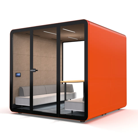 Red TFT Smart Four-person Meeting Pod Right Side View