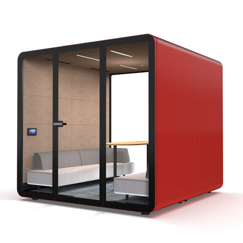 Red TFT Smart Four-person Meeting Pod Right Side View