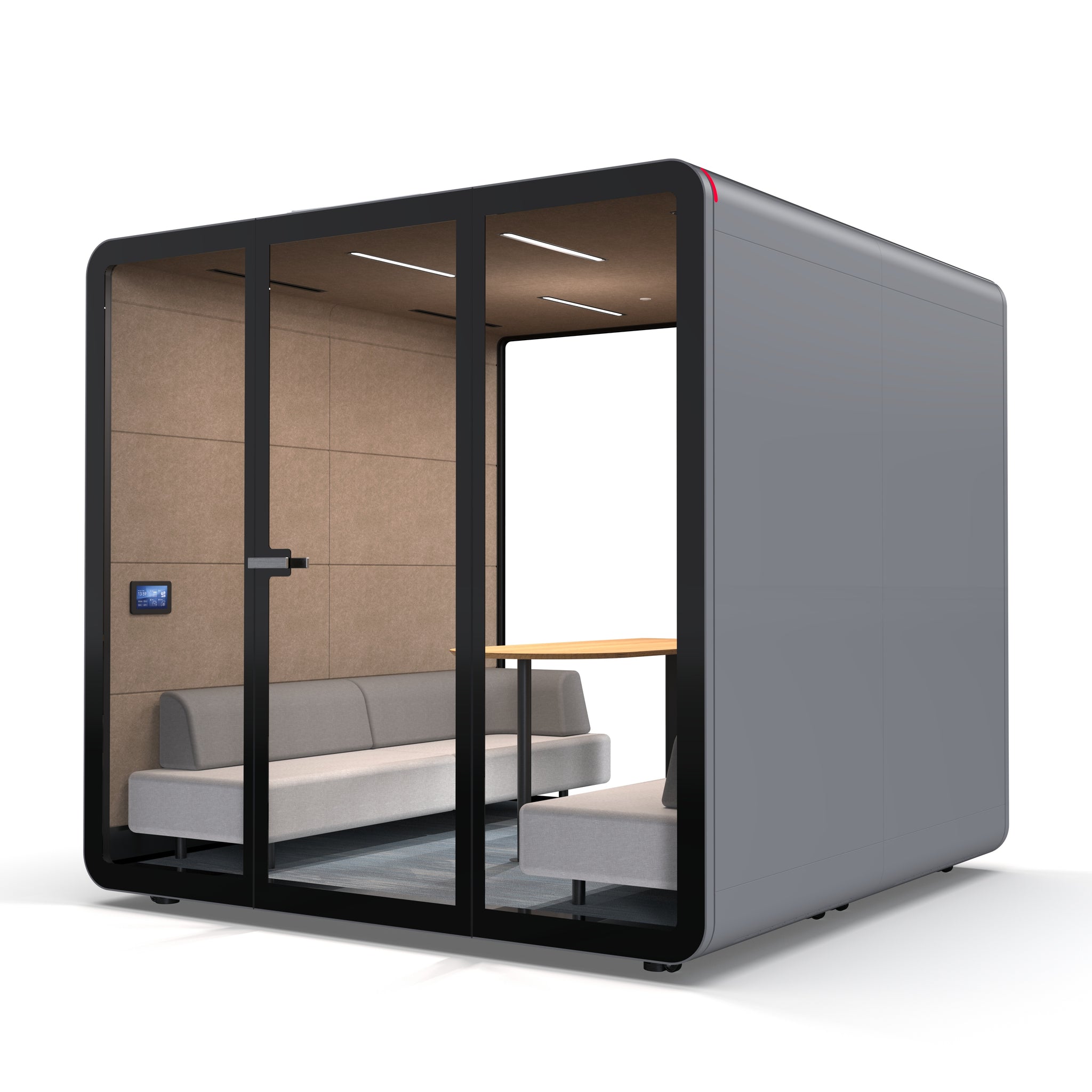Grey TFT Smart Four-person Meeting Pod Right Side View