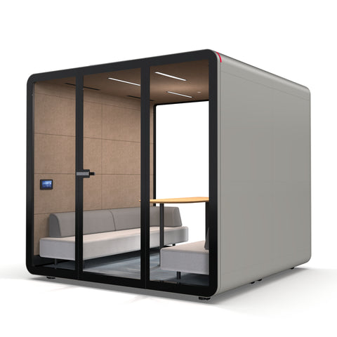 Grey TFT Smart Four-person Meeting Pod Right Side View
