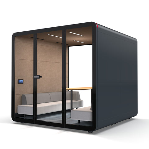 Grey TFT Smart Four-person Meeting Pod Right Side View