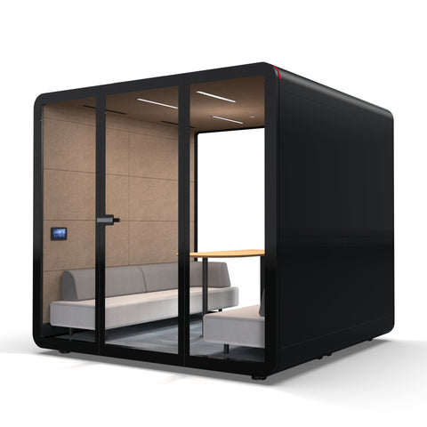 Black TFT Smart Four-person Meeting Pod Right Side View