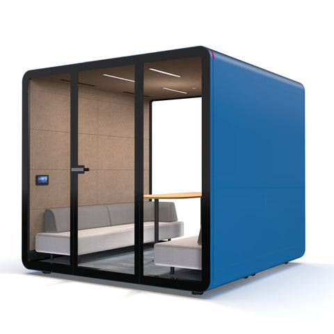 Blue TFT Smart Four-person Meeting Pod Right Side View