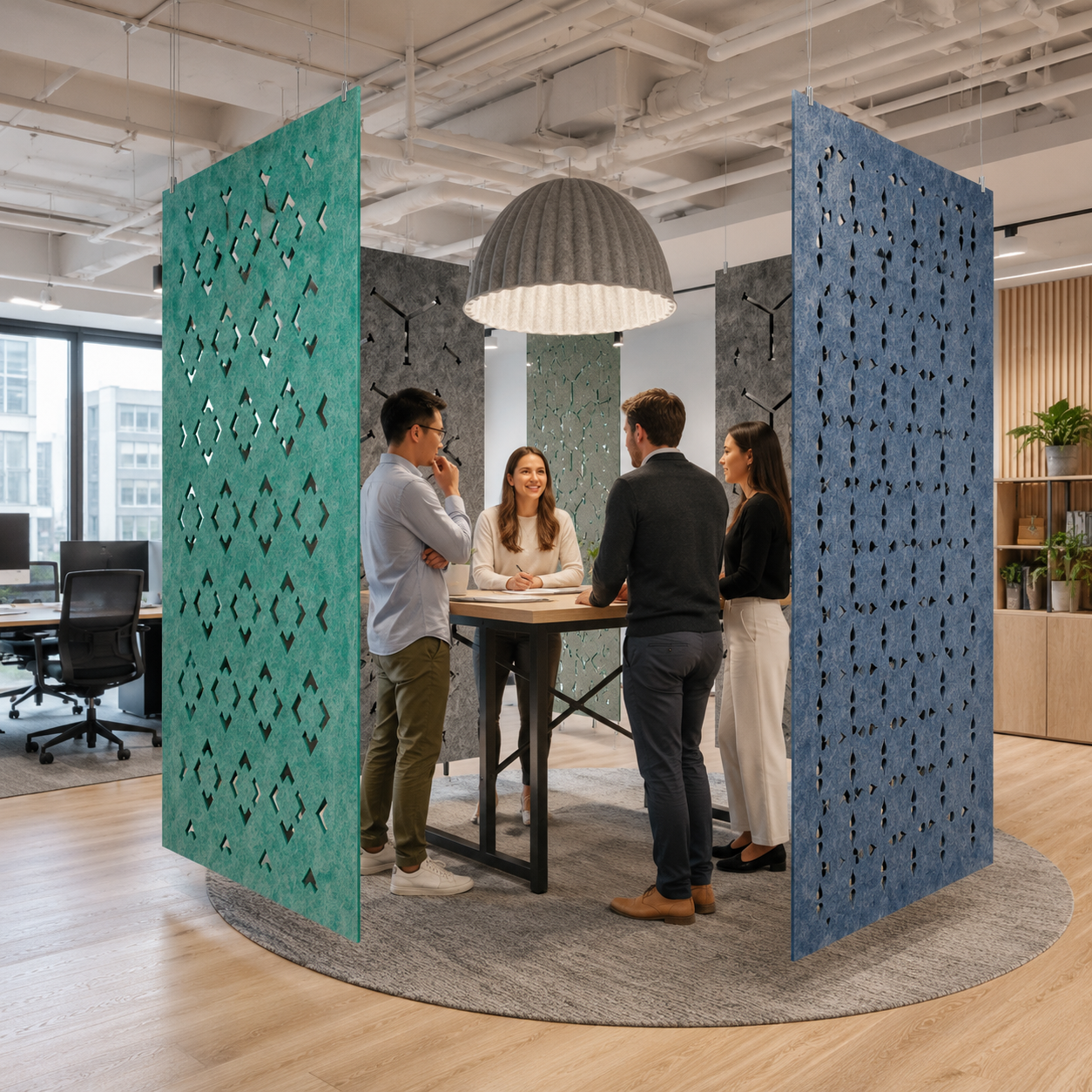 Hanging Type Multiple Colors Optional Acoustical Privacy Screen Office Separator