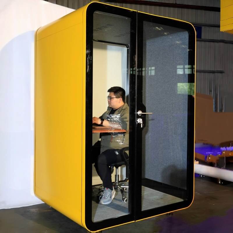 TFT Office Phone Booth, Pro Type 1 Person Bigger Size Zoom Meeting Booth With Standing Desk