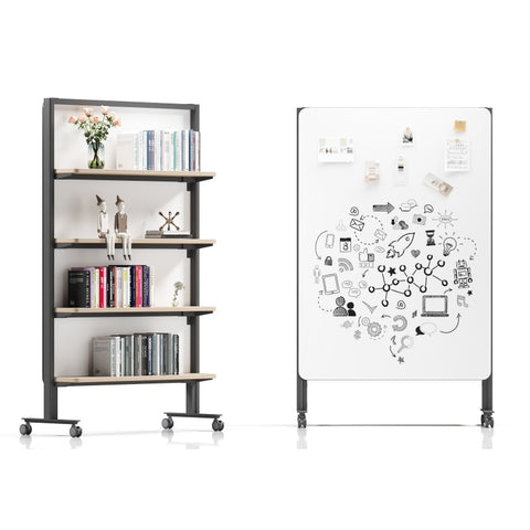 Mobile Bookshelf Magic Wall on wheels Acoustic Dividers Modular Office Floor Partitions