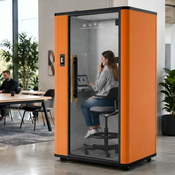 QPOD-S2 Pro Soundproof Office Phone Booth Portable Pod With PDLC Privacy Glass