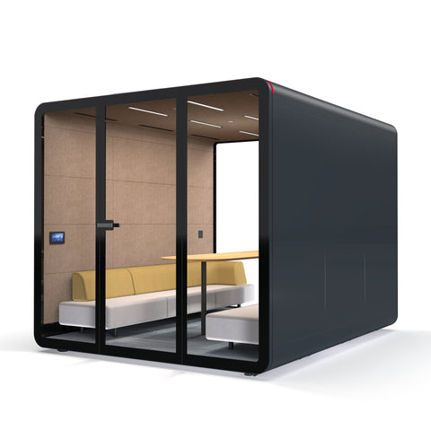 Grey TFT Smart™ Six-person Acoustics Office Meeting Pod TB-ML Right Side View