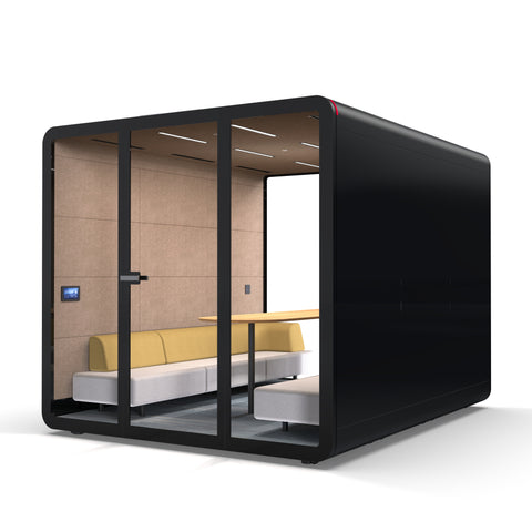 Black TFT Smart™ Six-person Acoustics Office Meeting Pod TB-ML Right Side View