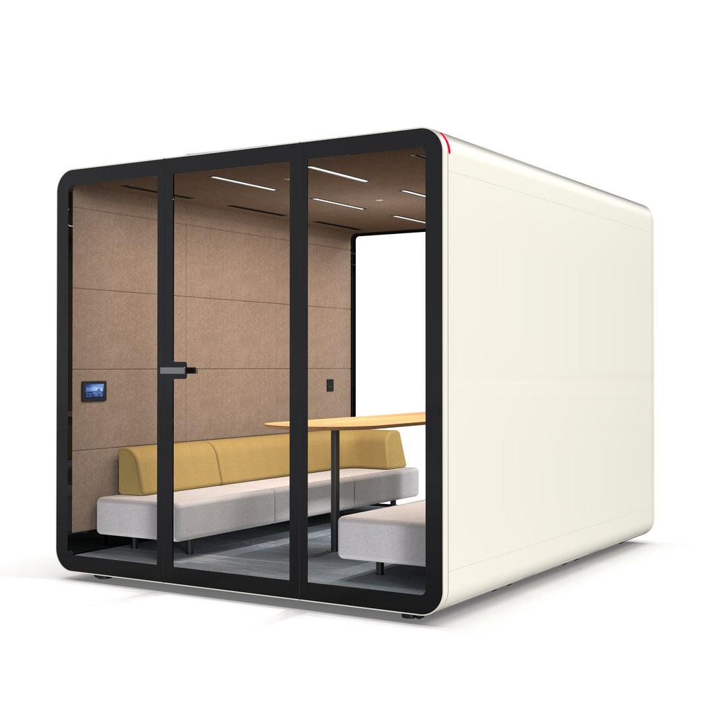 White TFT Smart™ Six-person Acoustics Office Meeting Pod TB-ML Right Side View