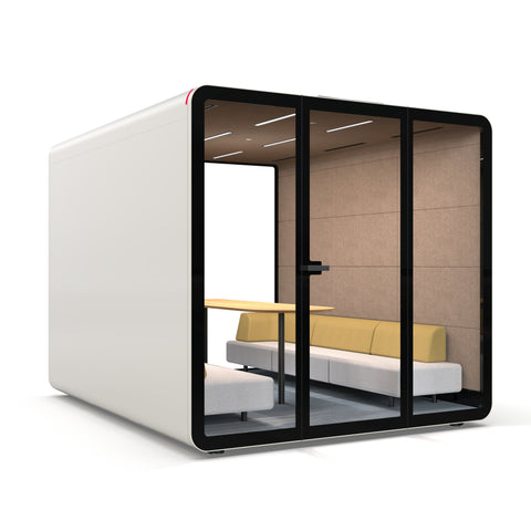 White TFT Smart™ Six-person Acoustics Office Meeting Pod TB-ML Left Side View