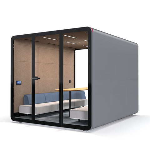 Grey TFT Smart™ Six-person Acoustics Office Meeting Pod TB-ML Right Side View