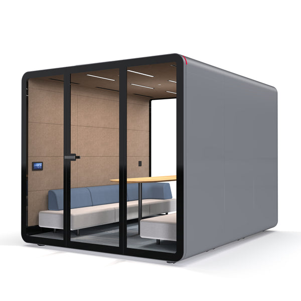 Grey TFT Smart™ Six-person Acoustics Office Meeting Pod TB-ML Right Side View
