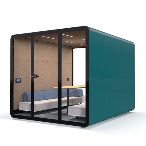 Blue TFT Smart™ Six-person Acoustics Office Meeting Pod TB-ML Right Side View