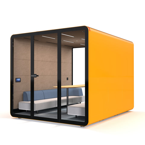 Orange TFT Smart™ Six-person Acoustics Office Meeting Pod TB-ML Right Side View