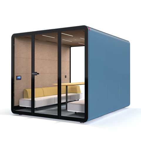 Blue TFT Smart™ Six-person Acoustics Office Meeting Pod TB-ML Right Side View