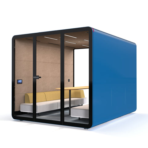 Blue TFT Smart™ Six-person Acoustics Office Meeting Pod TB-ML Right Side View
