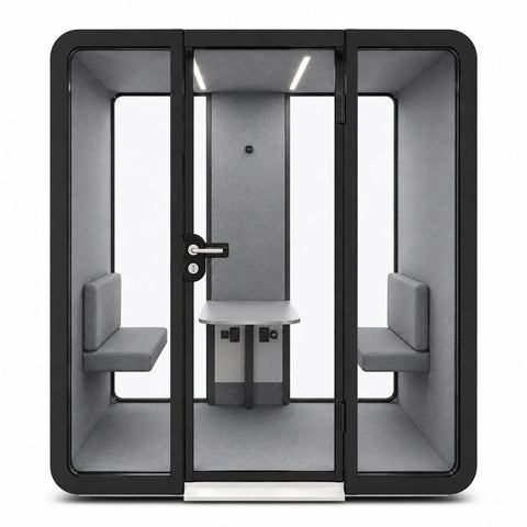 ADA Compliant Soundproof Office Pod For 4 Persons Wheelchair Inclusive Meeting Booth