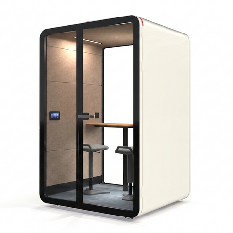 TFT-D Smart™ Two-person Acoustic Office Meeting Pod With Two Bar Chairs