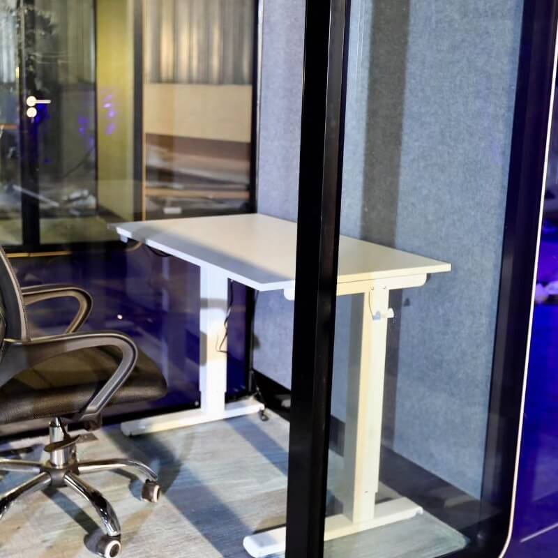 TFT Office Phone Booth, Pro Type 1 Person Bigger Size Zoom Meeting Booth With Standing Desk