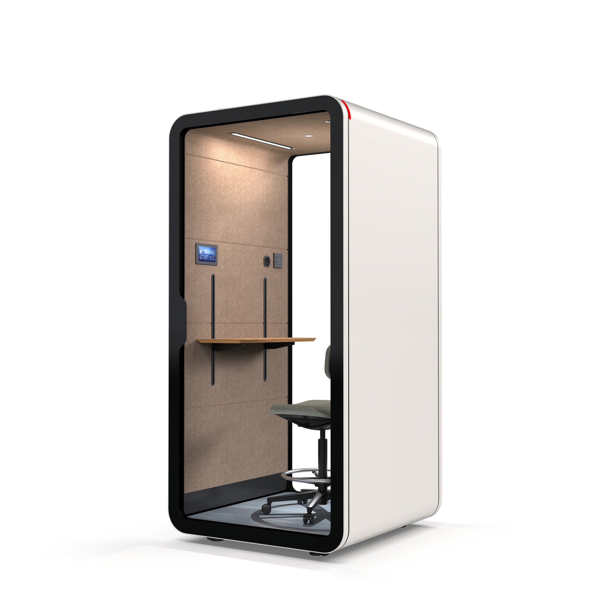 TFT Smart One-person Compact Phone Booth with adjustable table Right Side view
