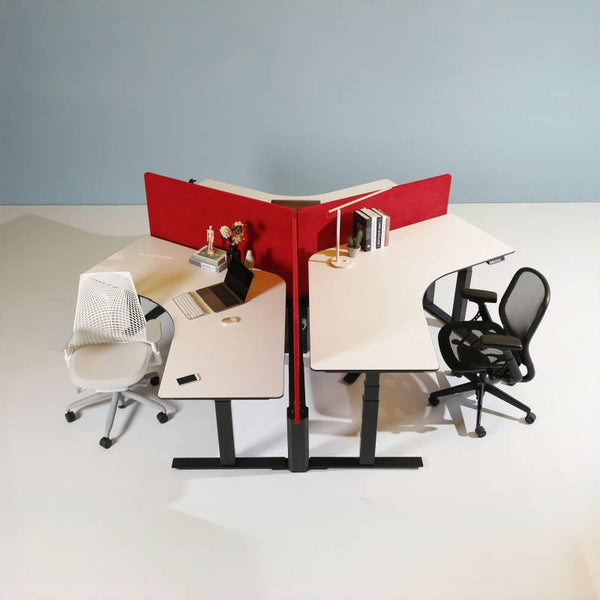 Triple Motorized Corner Sit Stand Desk L Shaped Standing D - TFT Office Trend