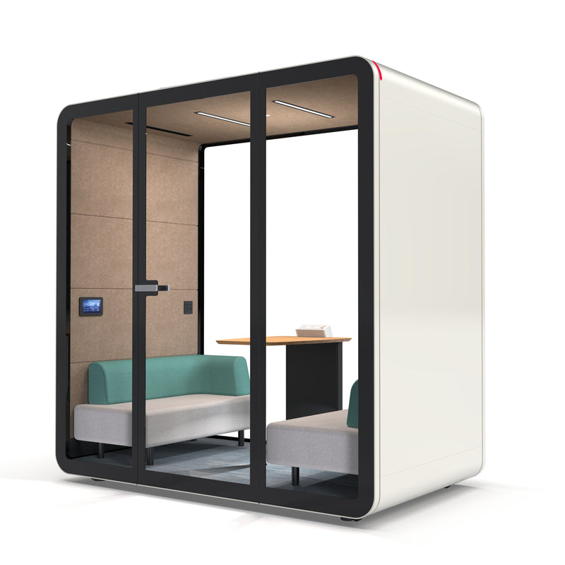 White TFT Smart™ Two-person Compact Meeting Pod right view