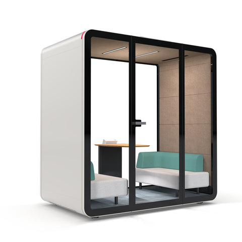 White TFT Smart™ Two-person Compact Meeting Pod left side view