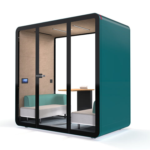 Blue TFT Smart™ Two-person Compact Meeting Pod right view