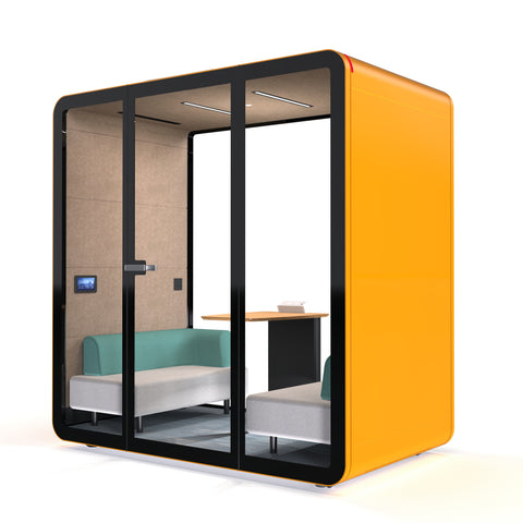 Orange TFT Smart™ Two-person Compact Meeting Pod right view