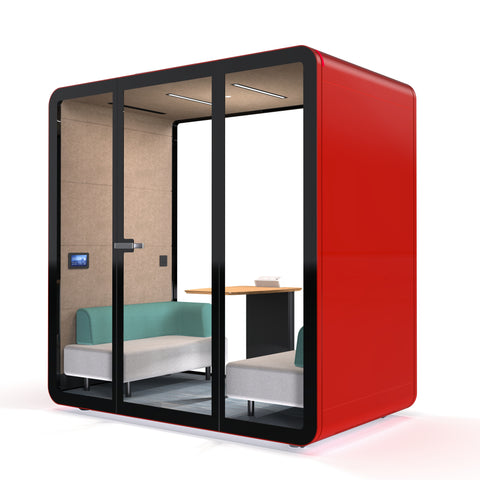 Red TFT Smart™ Two-person Compact Meeting Pod right view