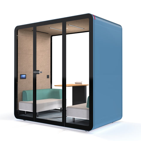 Blue TFT Smart™ Two-person Compact Meeting Pod right view
