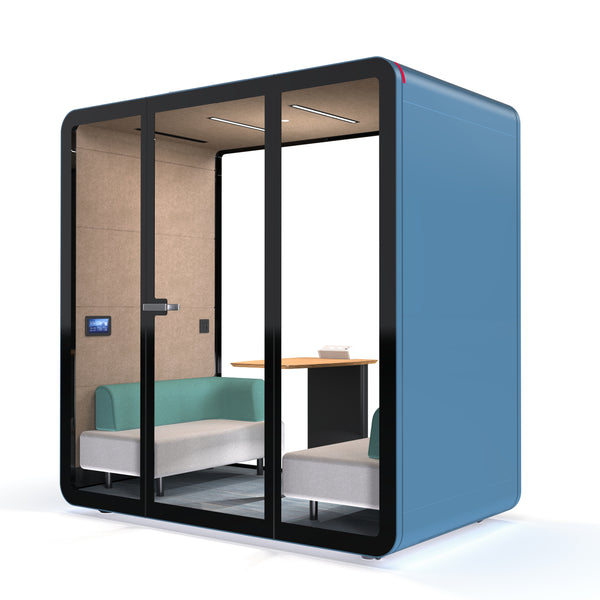 Blue TFT Smart™ Two-person Compact Meeting Pod right view