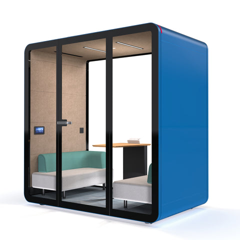 Blue TFT Smart™ Two-person Compact Meeting Pod right view