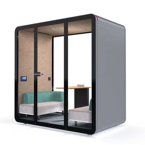 Grey TFT Smart™ Two-person Compact Meeting Pod right view