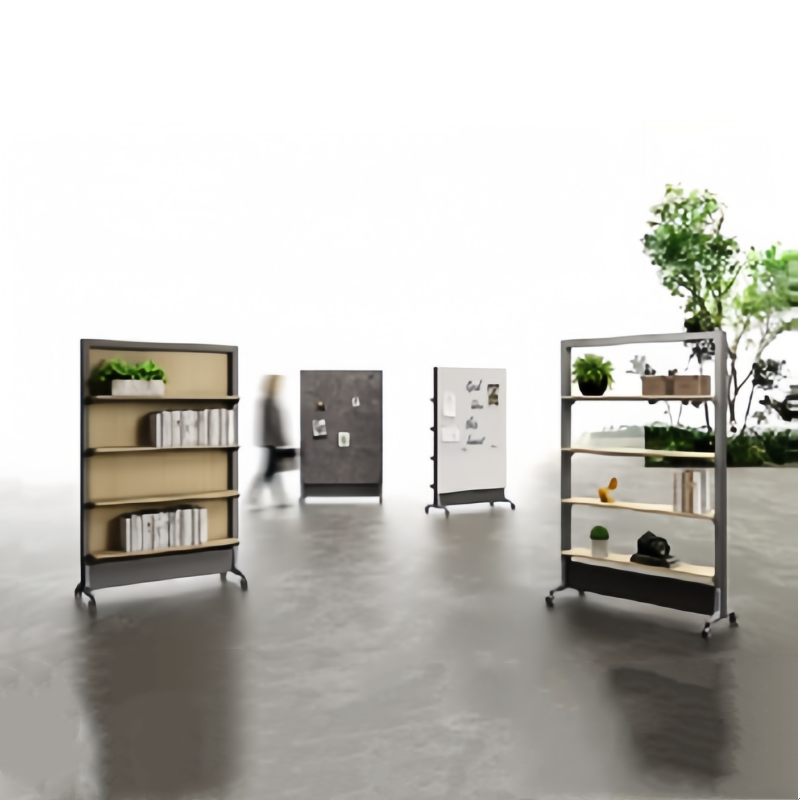 Mobile Bookshelf Magic Wall on wheels Acoustic Dividers Modular Office Floor Partitions