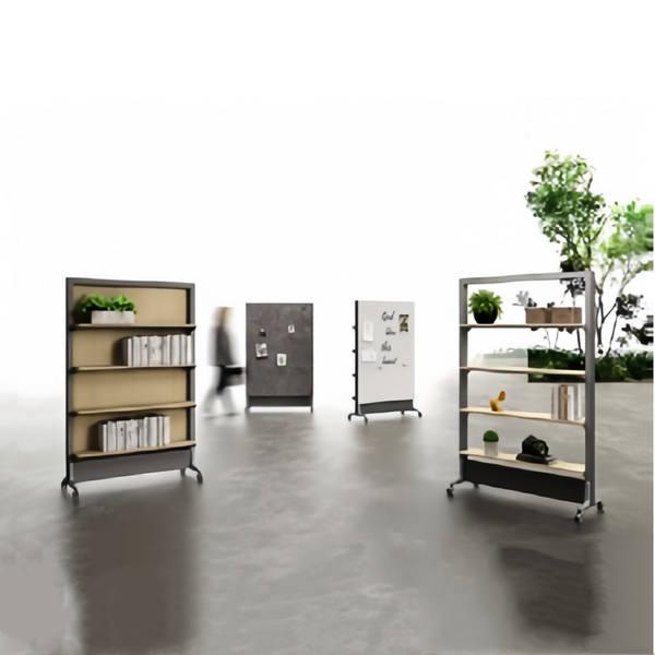 Mobile Bookshelf Magic Wall on wheels Acoustic Dividers Modular Office Partitions