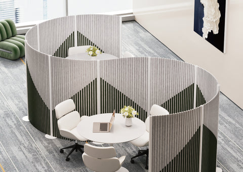 Movable Flexible PET Acoustic Dividers Modular Office Floor Partitions