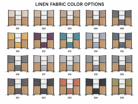 Office Divider – Movable Freestanding Screen with Acrylic, Whiteboard & Sound-Absorbing Grid