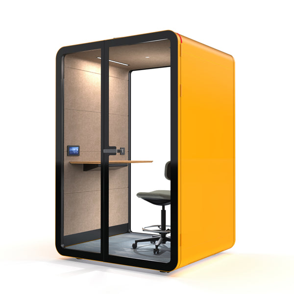 Orange White TFT Smart One-person Pro-Type Phone Booth Right Side View